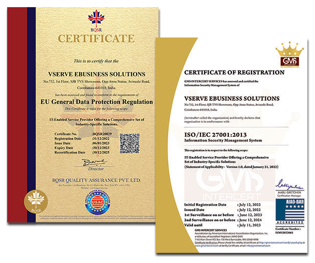 Bqsr Iso Vserve Ebusiness Solutions Certificates